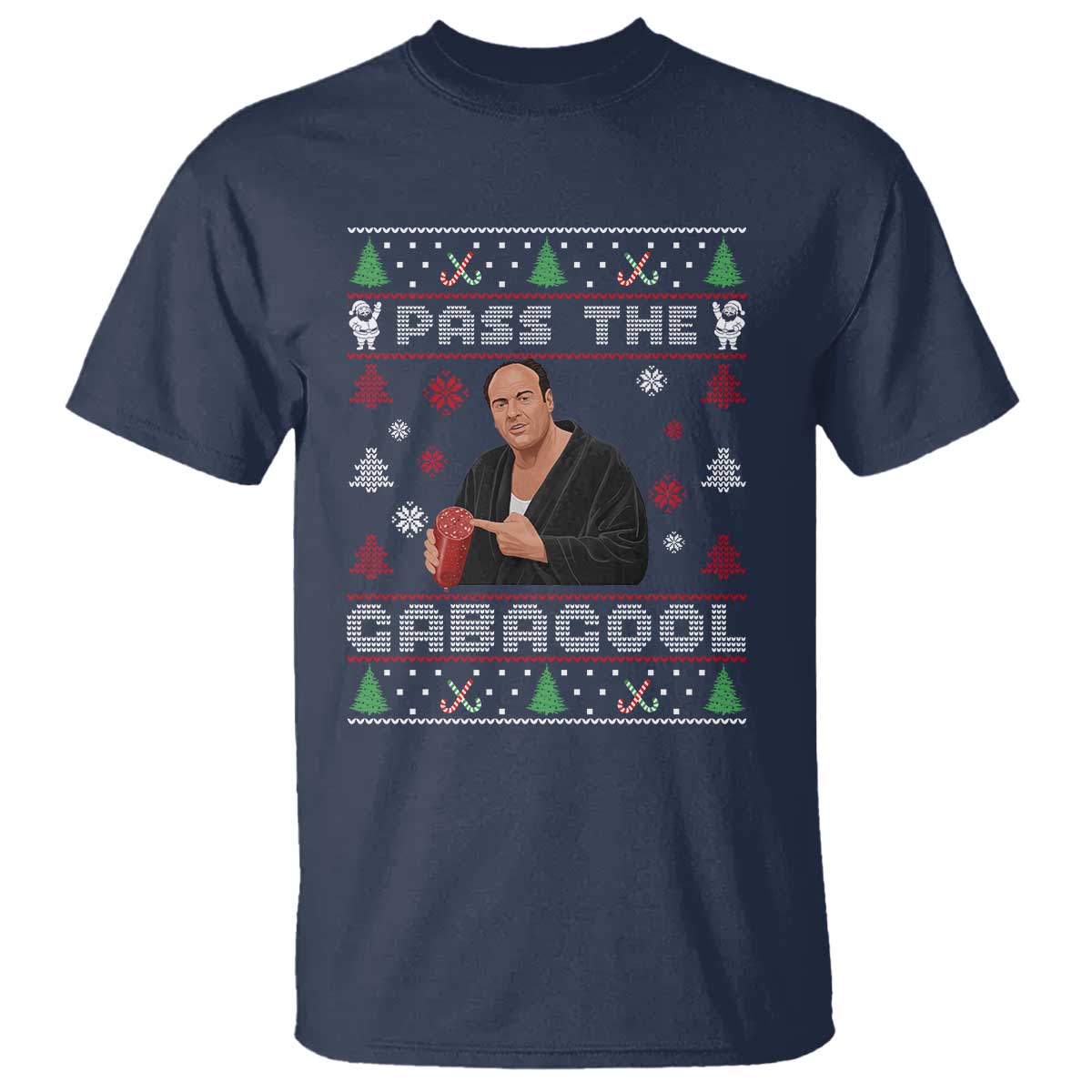 Pass The Gabagool Ugly Christmas T Shirt Retro TV Show Funny - Wonder Print Shop