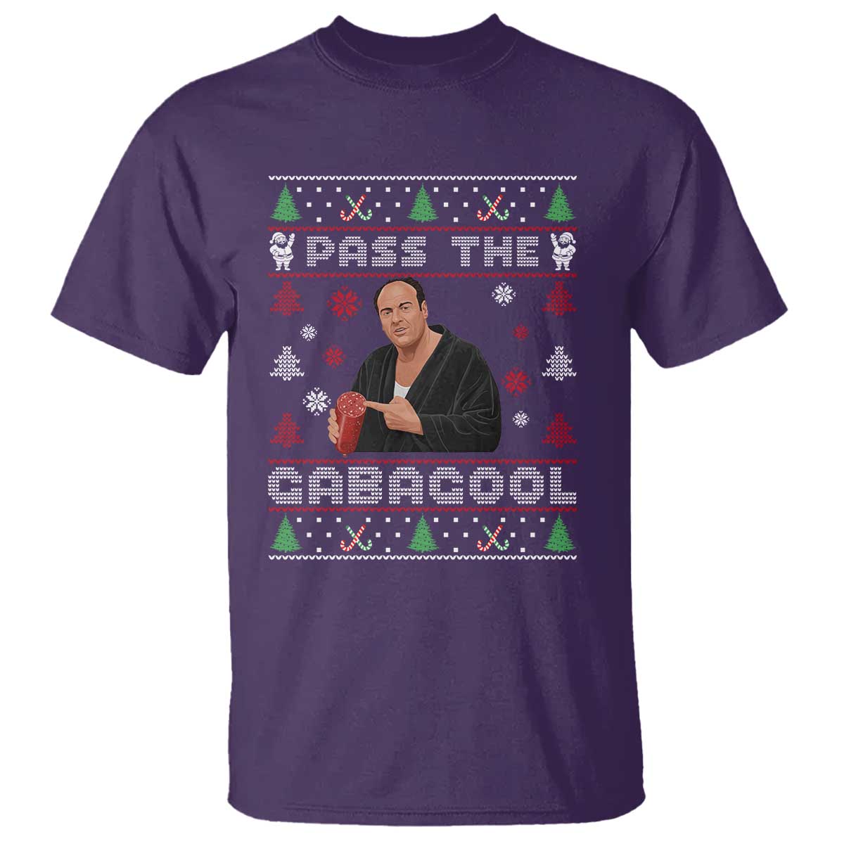 Pass The Gabagool Ugly Christmas T Shirt Retro TV Show Funny - Wonder Print Shop