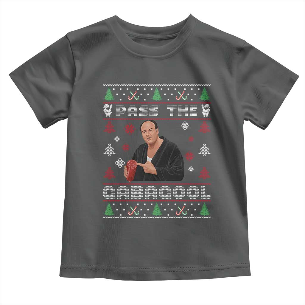 Pass The Gabagool Ugly Christmas Toddler T Shirt Retro TV Show Funny - Wonder Print Shop