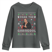 Pass The Gabagool Ugly Christmas Youth Sweatshirt Retro TV Show Funny - Wonder Print Shop