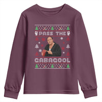 Pass The Gabagool Ugly Christmas Youth Sweatshirt Retro TV Show Funny - Wonder Print Shop