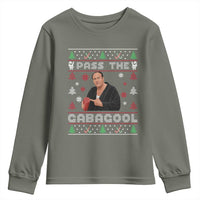 Pass The Gabagool Ugly Christmas Youth Sweatshirt Retro TV Show Funny - Wonder Print Shop