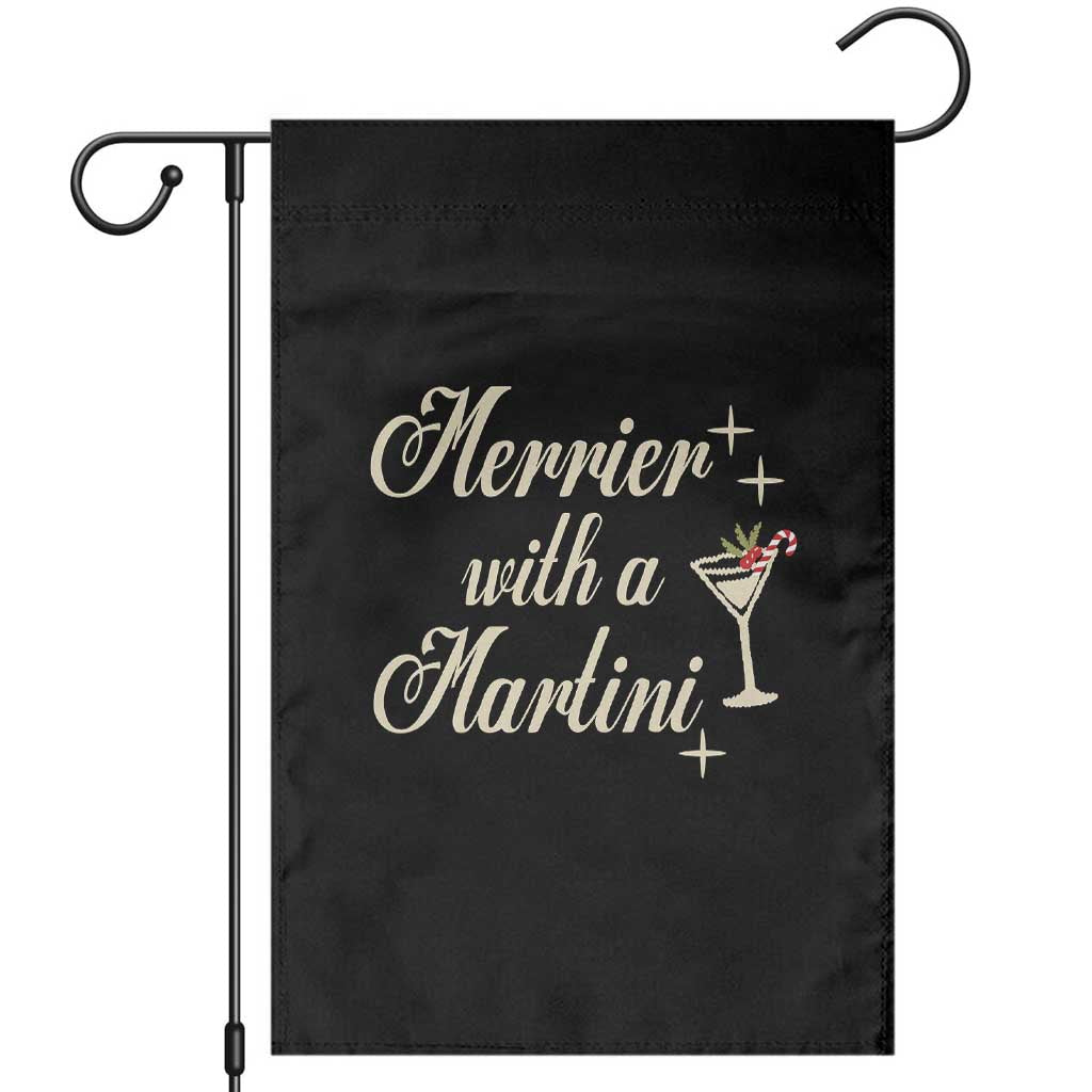Merrier With a Martini Christmas Garden Flag - Wonder Print Shop