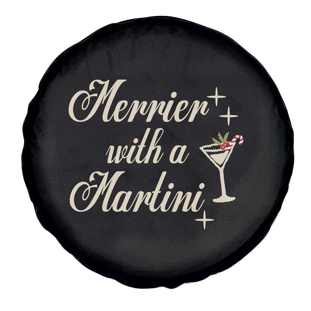 Merrier With a Martini Christmas Spare Tire Cover - Wonder Print Shop