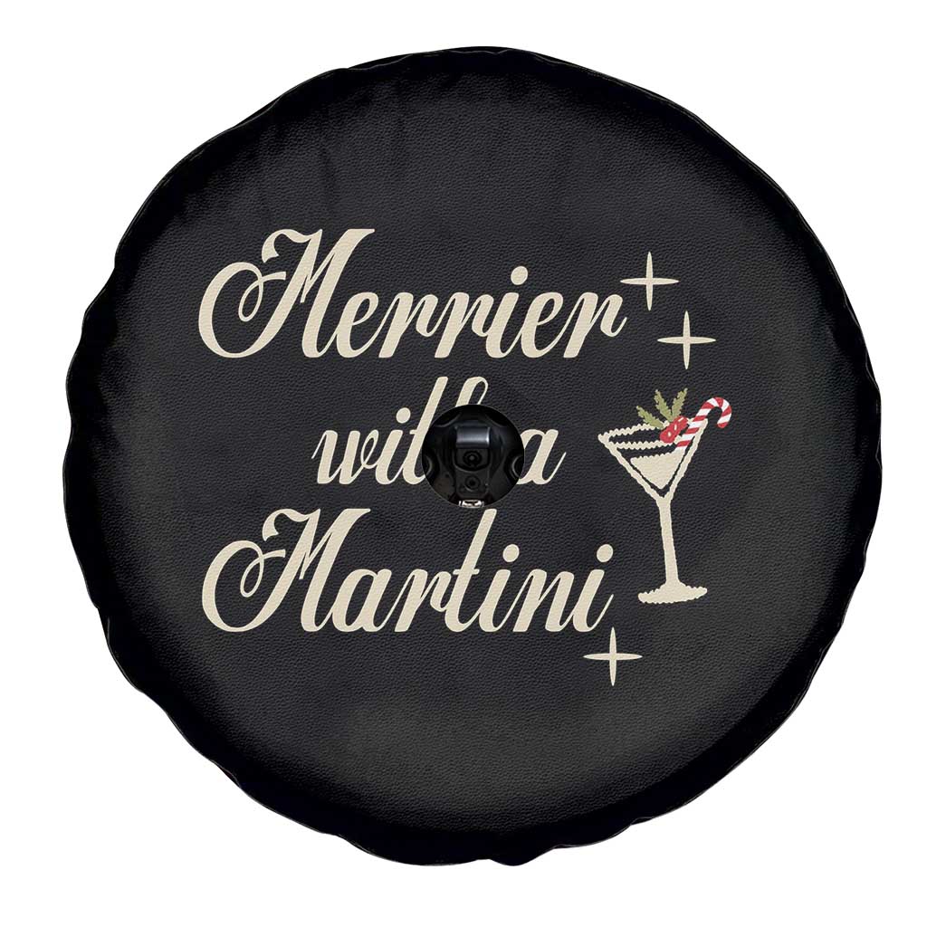 Merrier With a Martini Christmas Spare Tire Cover - Wonder Print Shop
