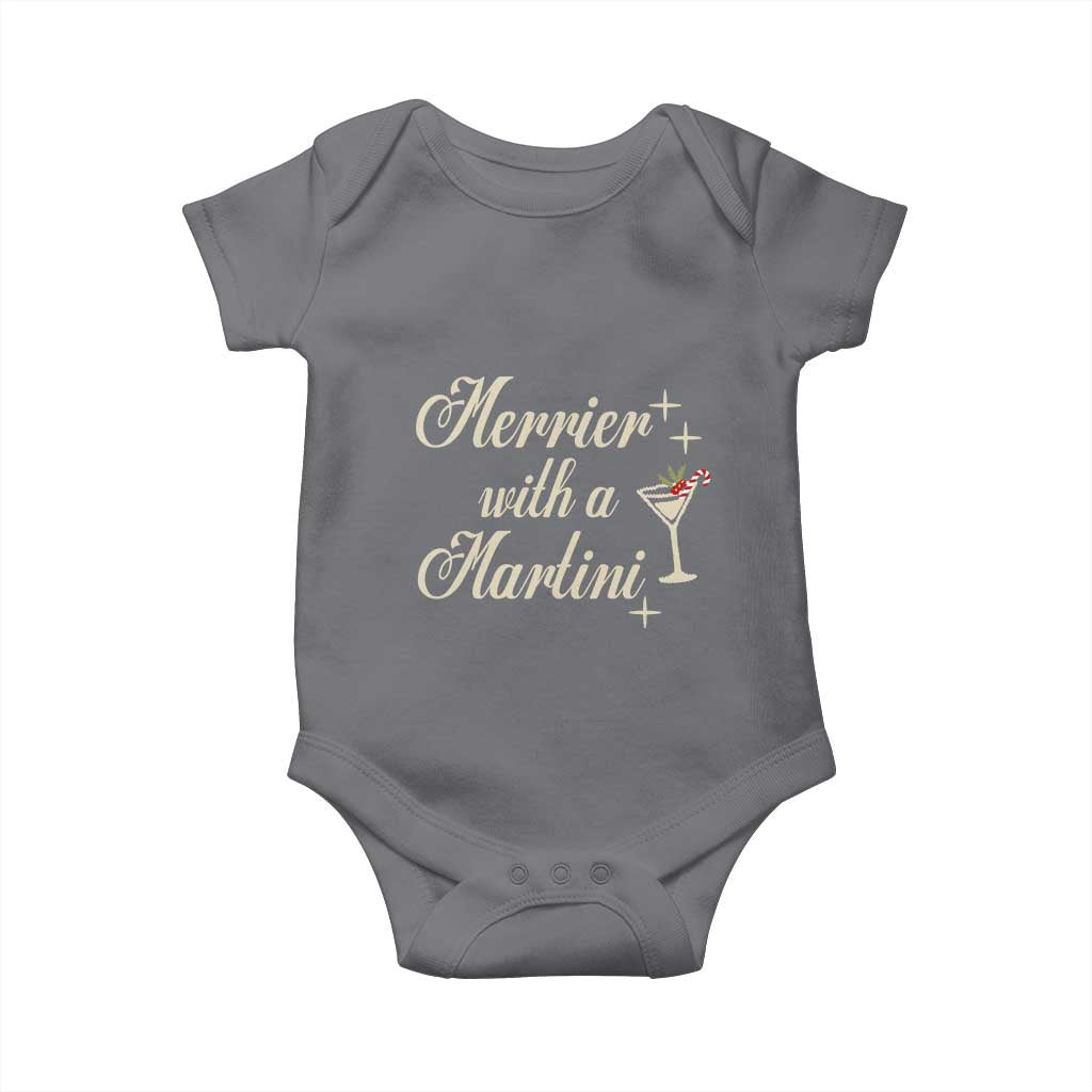 Merrier With a Martini Christmas Baby Onesie - Wonder Print Shop