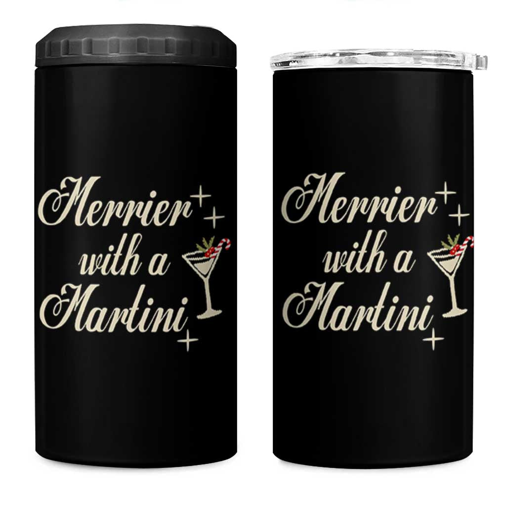 Merrier With a Martini Christmas 4 in 1 Can Cooler Tumbler - Wonder Print Shop