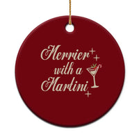 Merrier With a Martini Christmas Ceramic Ornament - Wonder Print Shop