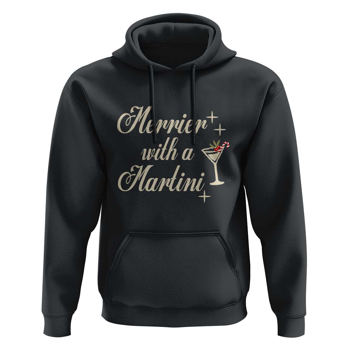 Merrier With a Martini Christmas Hoodie - Wonder Print Shop