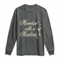 Merrier With a Martini Christmas Long Sleeve Shirt - Wonder Print Shop