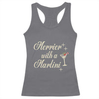 Merrier With a Martini Christmas Racerback Tank Top - Wonder Print Shop