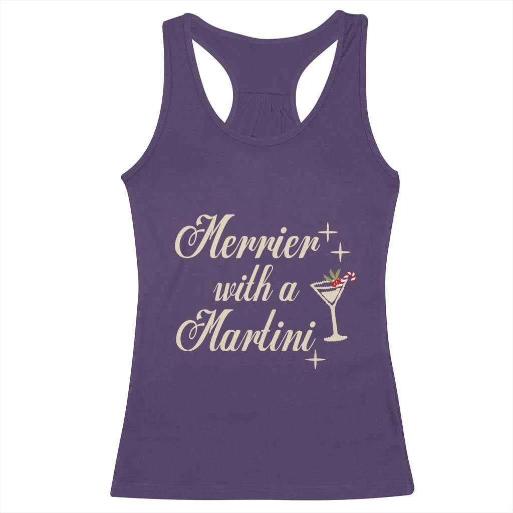 Merrier With a Martini Christmas Racerback Tank Top - Wonder Print Shop