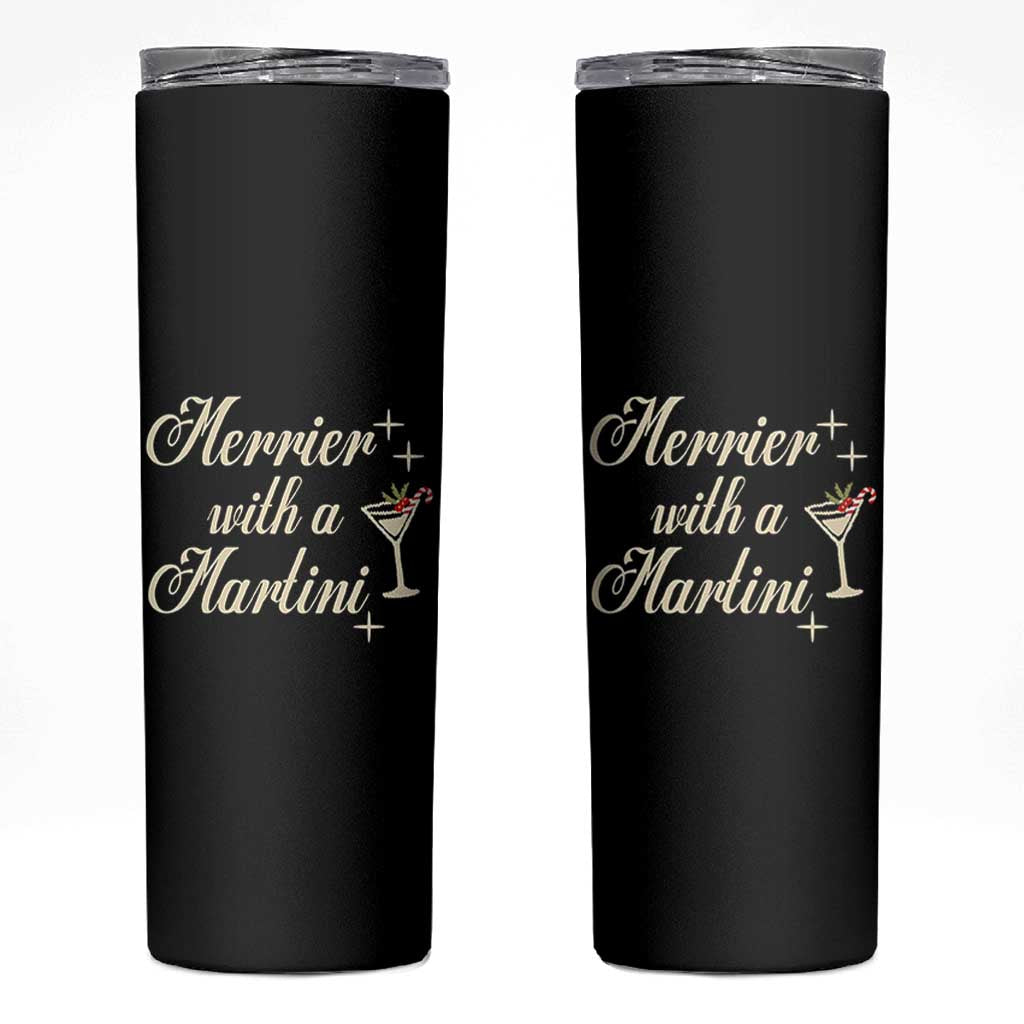 Merrier With a Martini Christmas Skinny Tumbler - Wonder Print Shop
