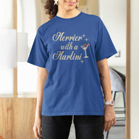 Merrier With a Martini Christmas T Shirt For Women - Wonder Print Shop