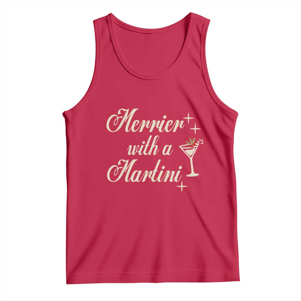 Merrier With a Martini Christmas Tank Top - Wonder Print Shop
