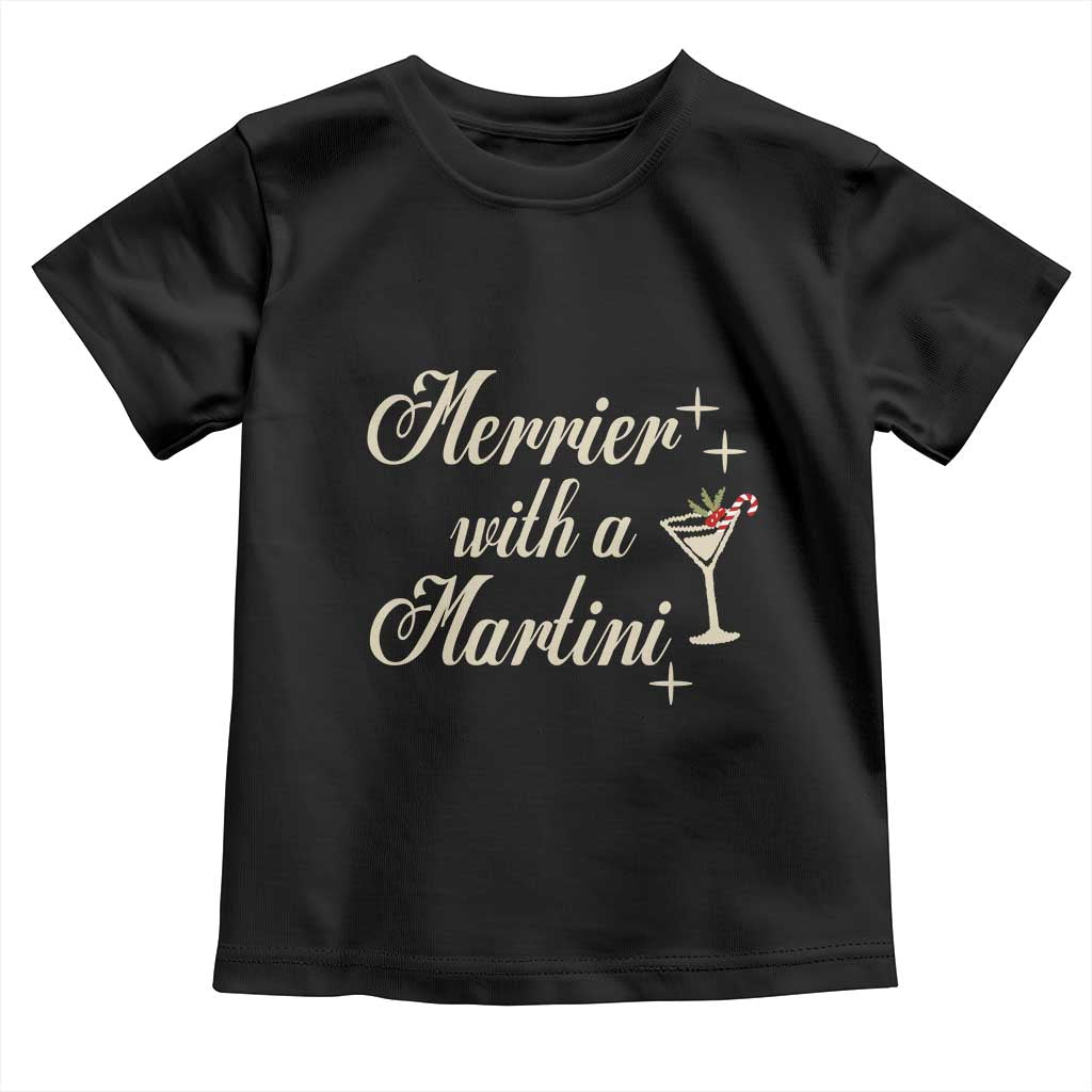 Merrier With a Martini Christmas Toddler T Shirt - Wonder Print Shop