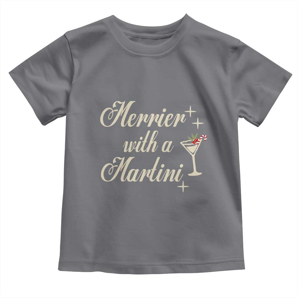 Merrier With a Martini Christmas Toddler T Shirt - Wonder Print Shop