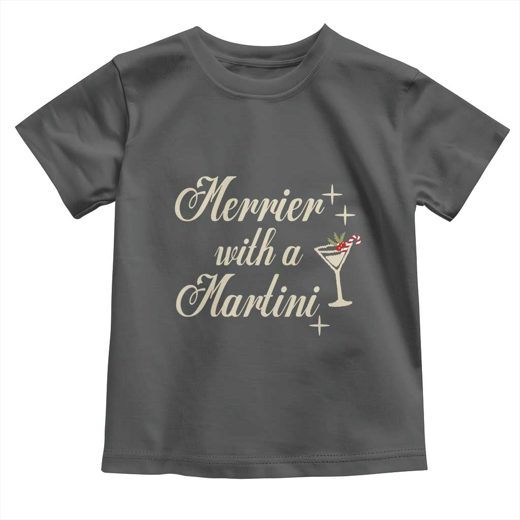 Merrier With a Martini Christmas Toddler T Shirt - Wonder Print Shop