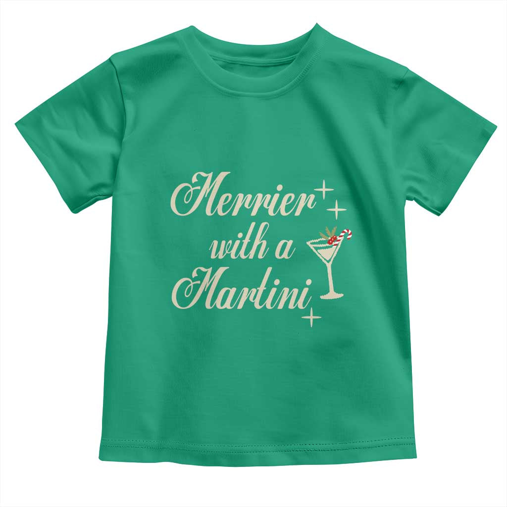 Merrier With a Martini Christmas Toddler T Shirt - Wonder Print Shop