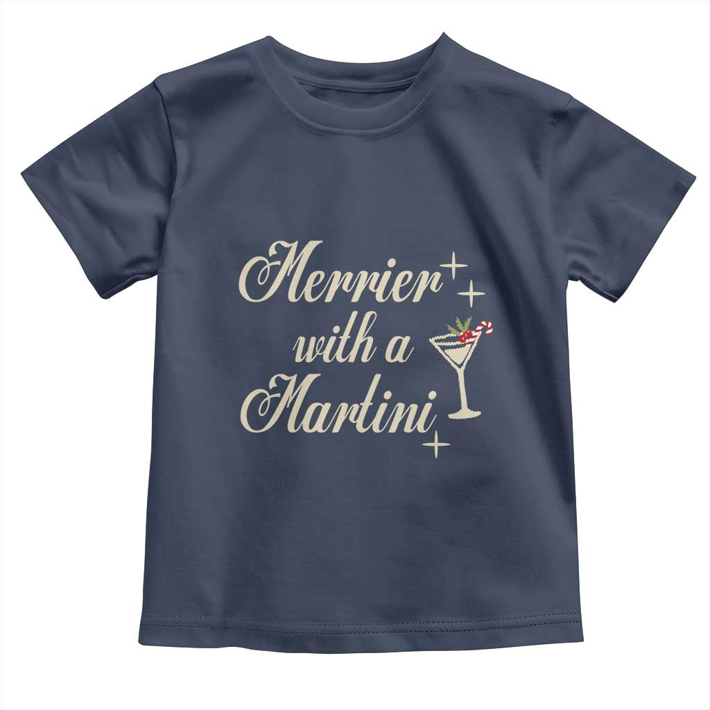Merrier With a Martini Christmas Toddler T Shirt - Wonder Print Shop
