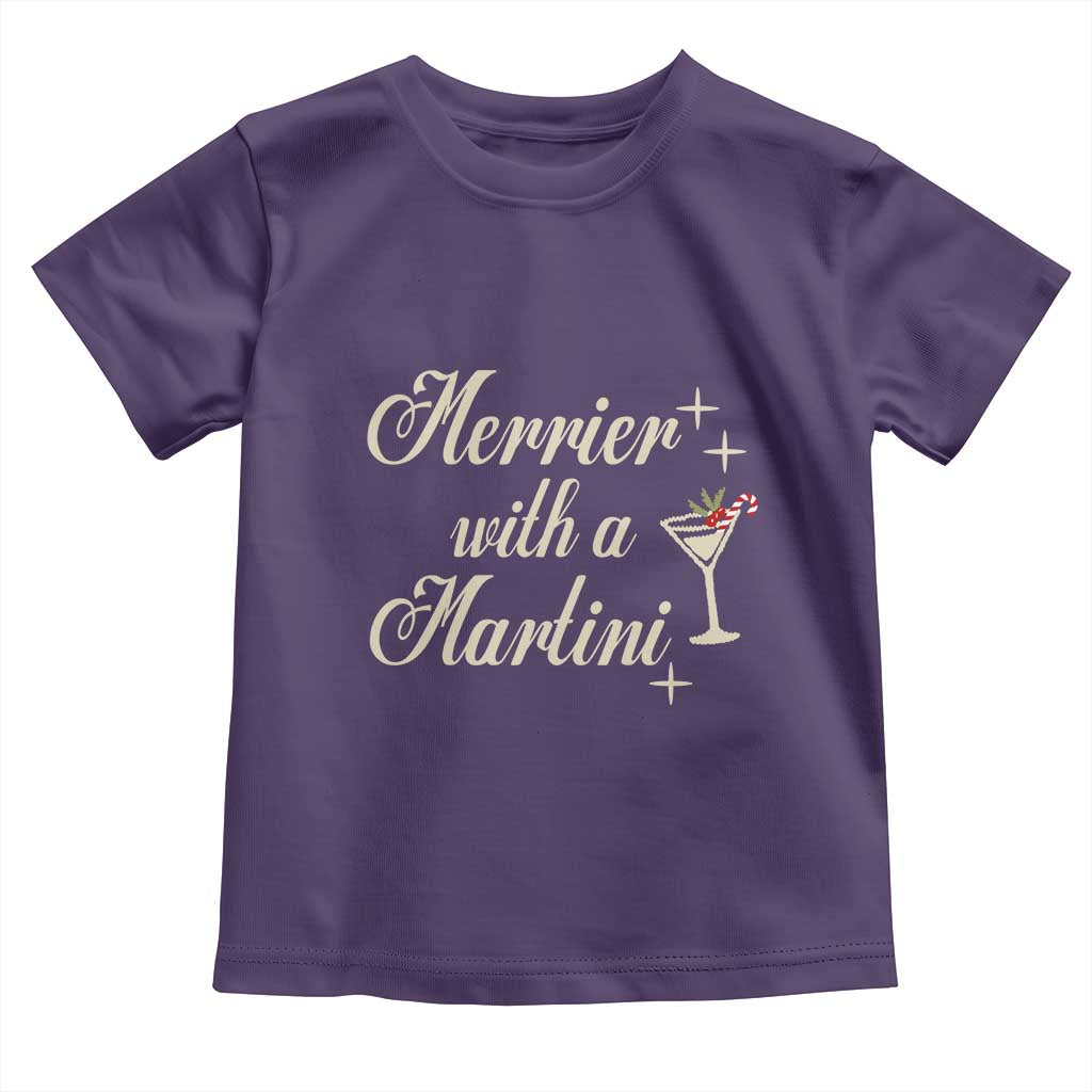 Merrier With a Martini Christmas Toddler T Shirt - Wonder Print Shop