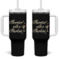 Merrier With a Martini Christmas Tumbler With Handle - Wonder Print Shop