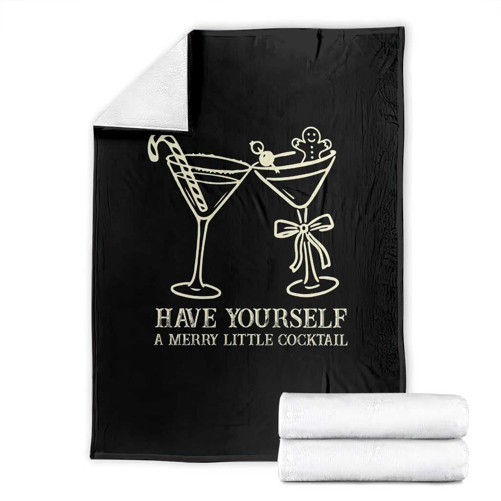 Christmas Cocktail Throw Blanket Merry Little Cocktail Espresso Martini - Wonder Print Shop