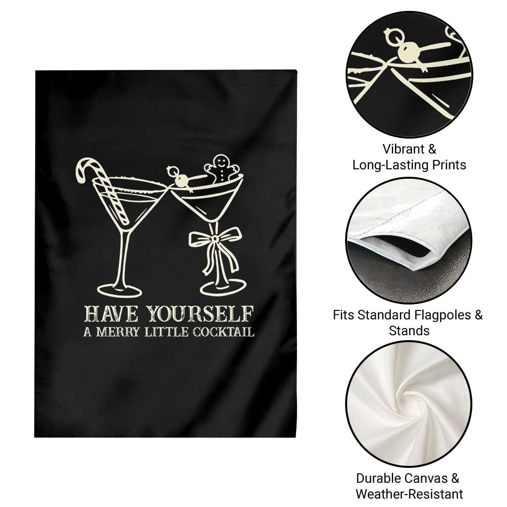 Christmas Cocktail Garden Flag Merry Little Cocktail Espresso Martini - Wonder Print Shop