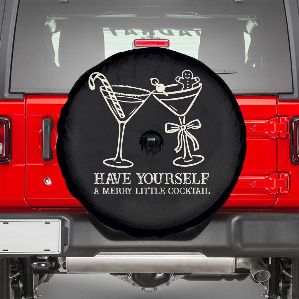 Christmas Cocktail Spare Tire Cover Merry Little Cocktail Espresso Martini - Wonder Print Shop