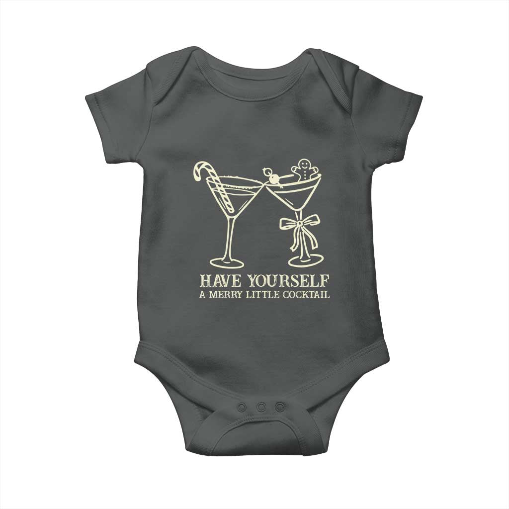 Christmas Cocktail Baby Onesie Merry Little Cocktail Espresso Martini - Wonder Print Shop