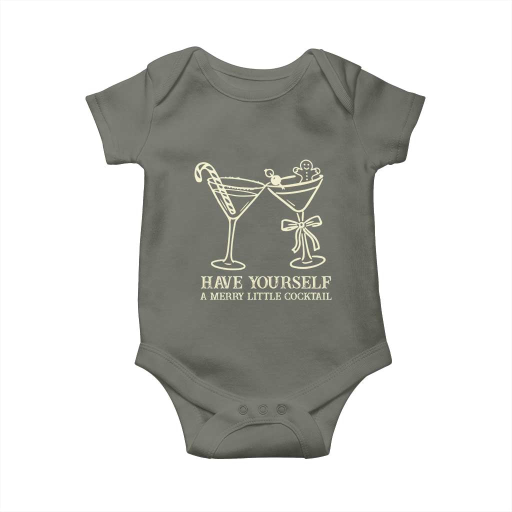 Christmas Cocktail Baby Onesie Merry Little Cocktail Espresso Martini - Wonder Print Shop