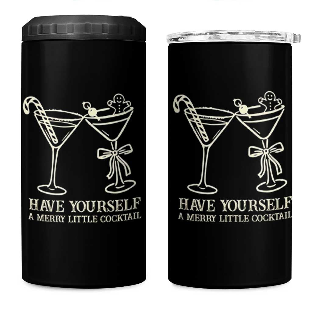 Christmas Cocktail 4 in 1 Can Cooler Tumbler Merry Little Cocktail Espresso Martini - Wonder Print Shop
