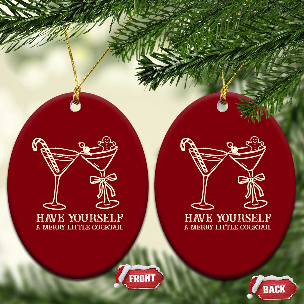 Christmas Cocktail Ceramic Ornament Merry Little Cocktail Espresso Martini - Wonder Print Shop