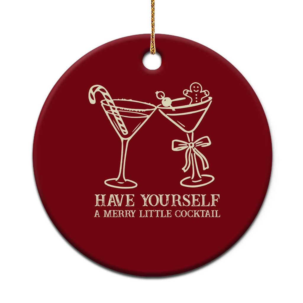 Christmas Cocktail Ceramic Ornament Merry Little Cocktail Espresso Martini - Wonder Print Shop