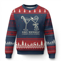 Xmas Cocktail Ugly Christmas Sweater Merry Little Cocktail Espresso Martini - Wonder Print Shop