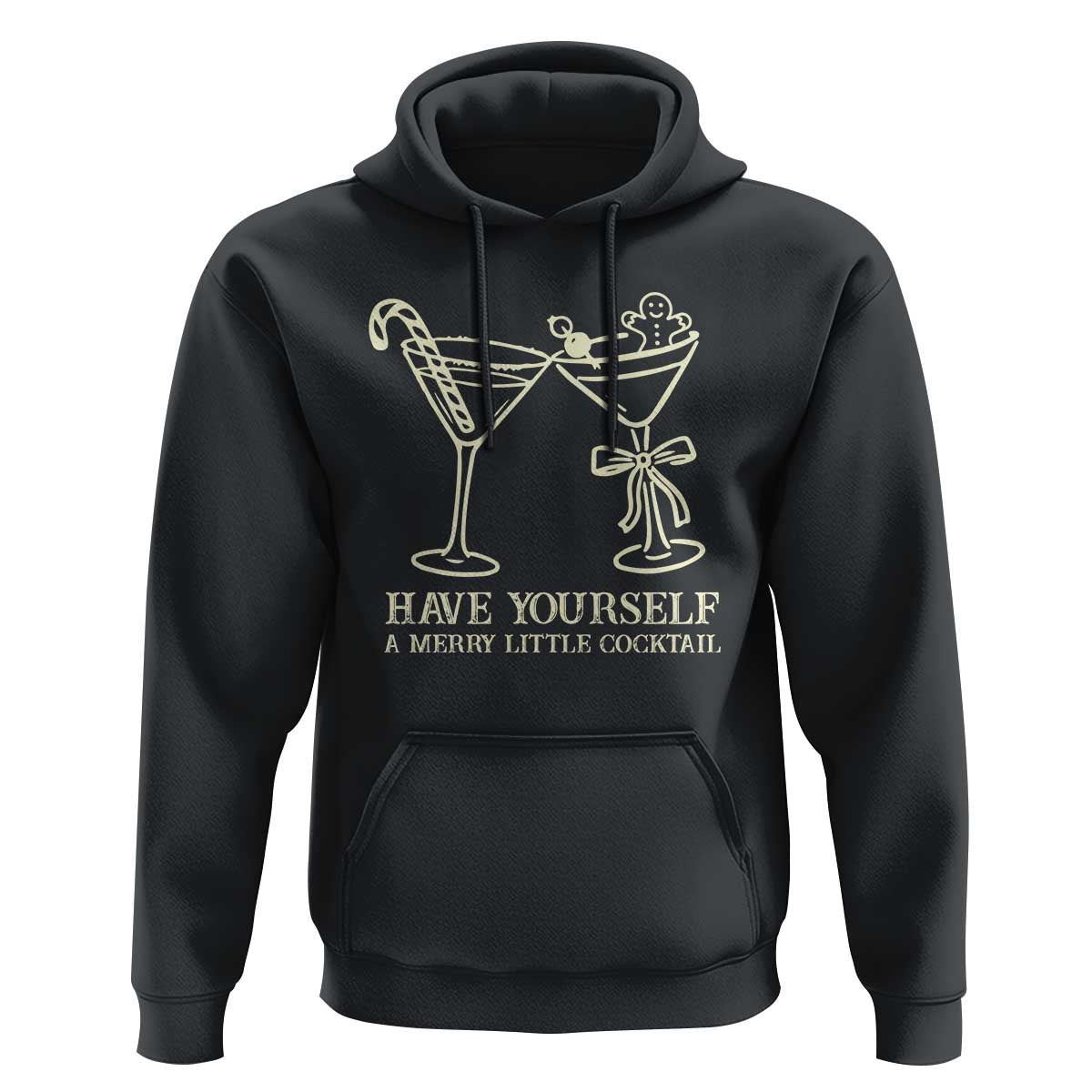 Christmas Cocktail Hoodie Merry Little Cocktail Espresso Martini - Wonder Print Shop