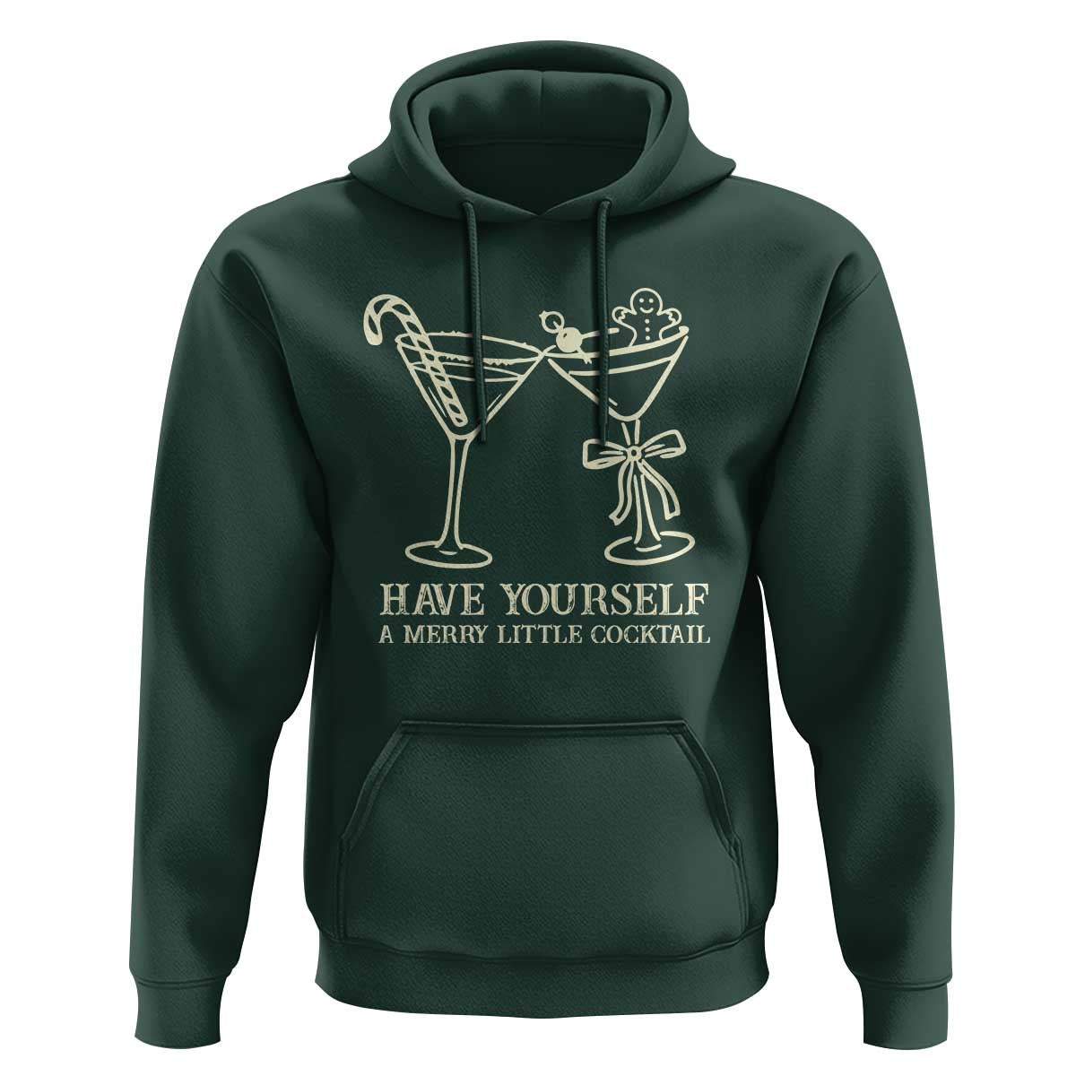 Christmas Cocktail Hoodie Merry Little Cocktail Espresso Martini - Wonder Print Shop