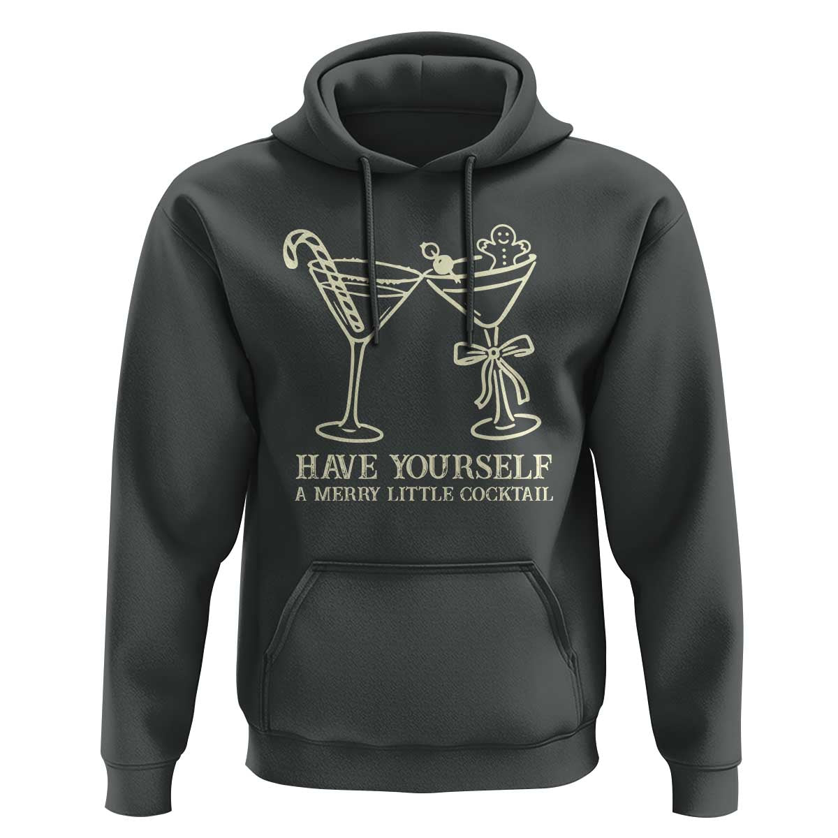 Christmas Cocktail Hoodie Merry Little Cocktail Espresso Martini - Wonder Print Shop