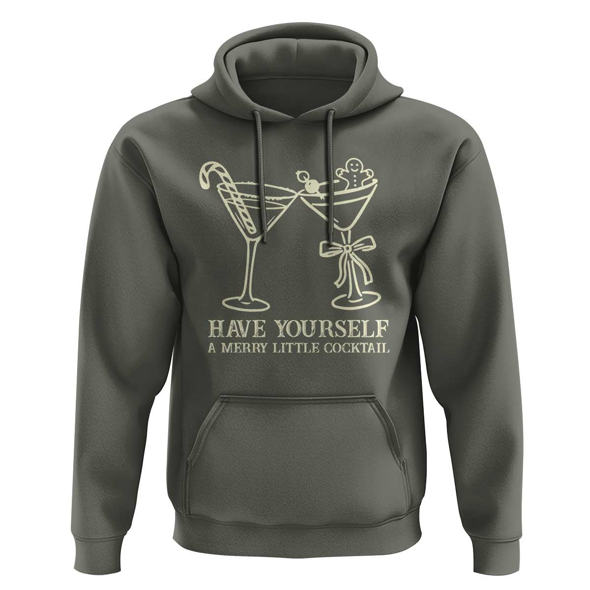 Christmas Cocktail Hoodie Merry Little Cocktail Espresso Martini - Wonder Print Shop