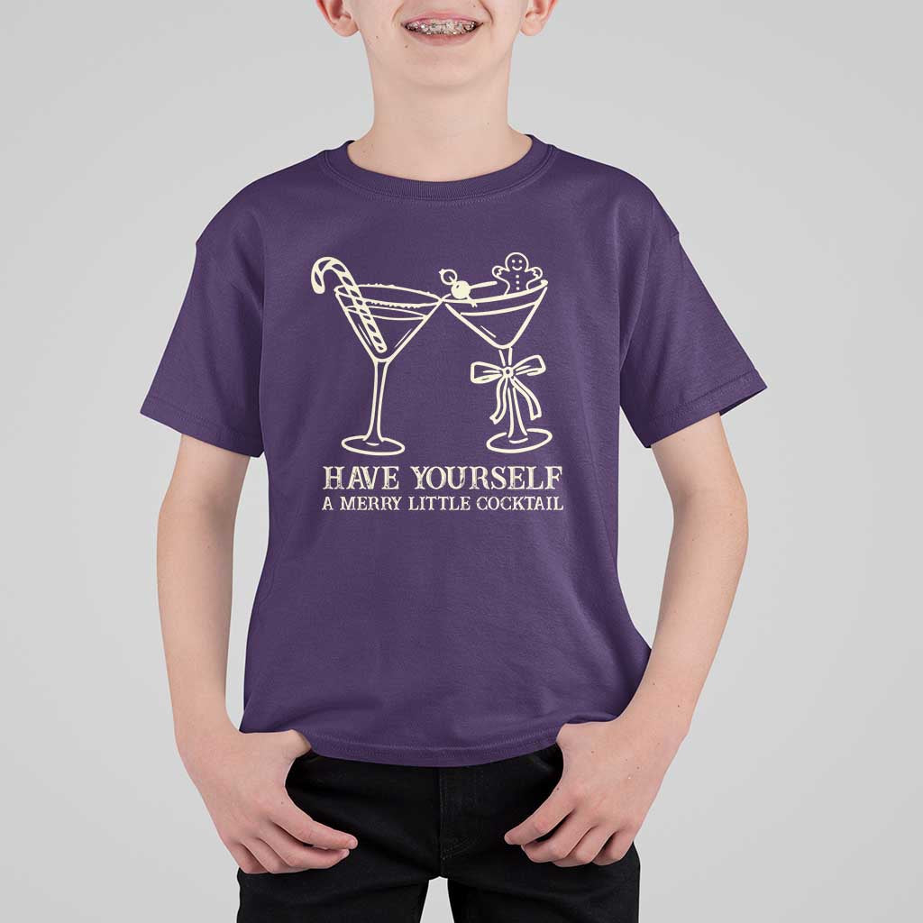 Christmas Cocktail T Shirt For Kid Merry Little Cocktail Espresso Martini - Wonder Print Shop