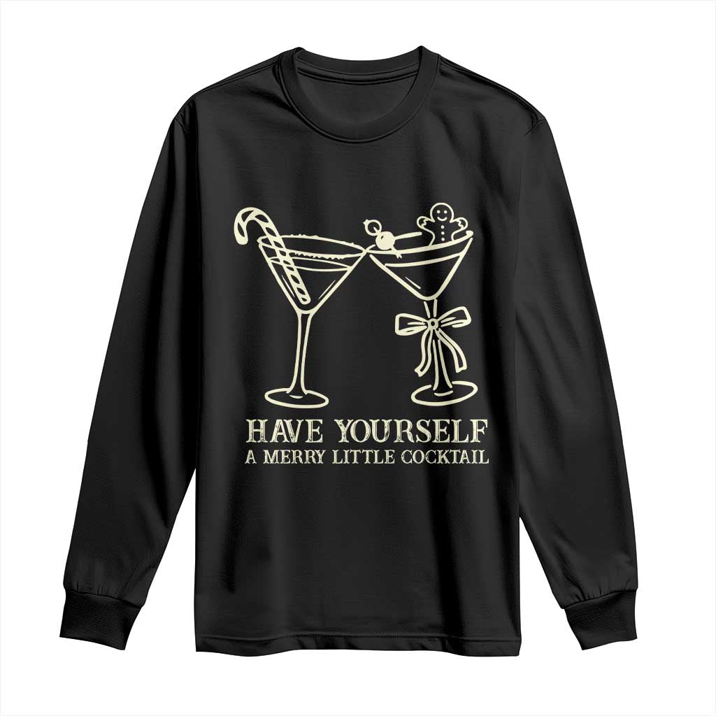 Christmas Cocktail Long Sleeve Shirt Merry Little Cocktail Espresso Martini - Wonder Print Shop