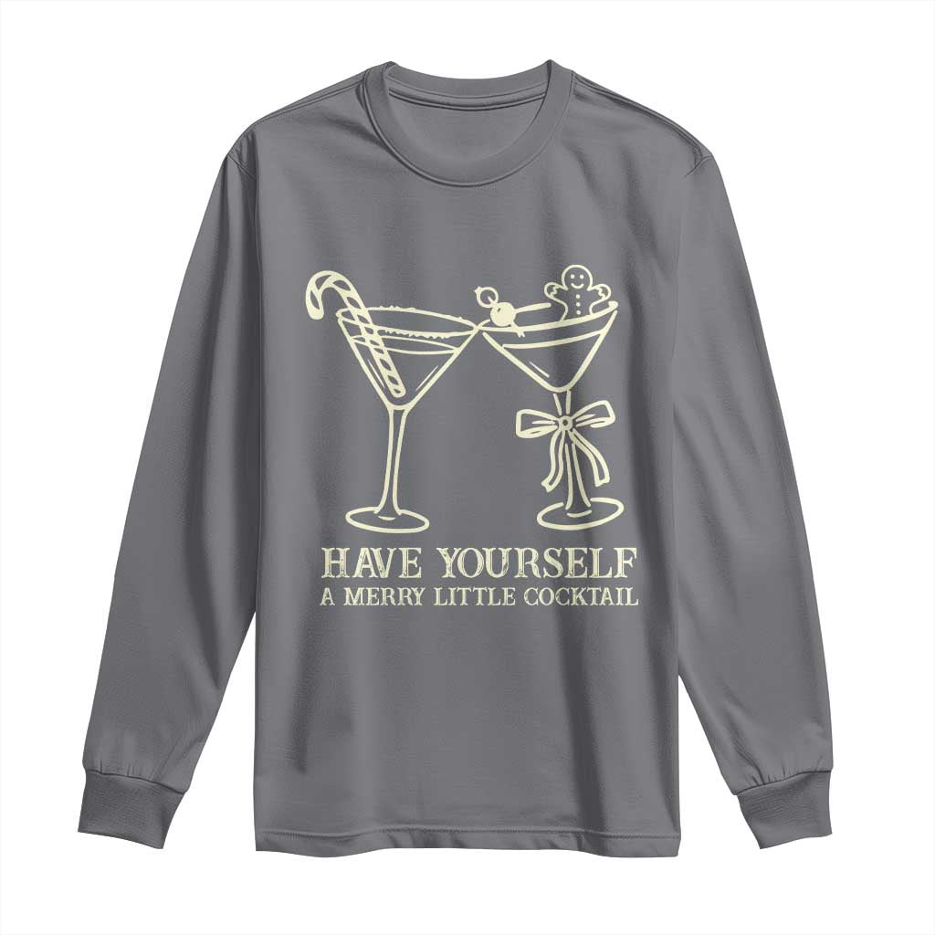 Christmas Cocktail Long Sleeve Shirt Merry Little Cocktail Espresso Martini - Wonder Print Shop