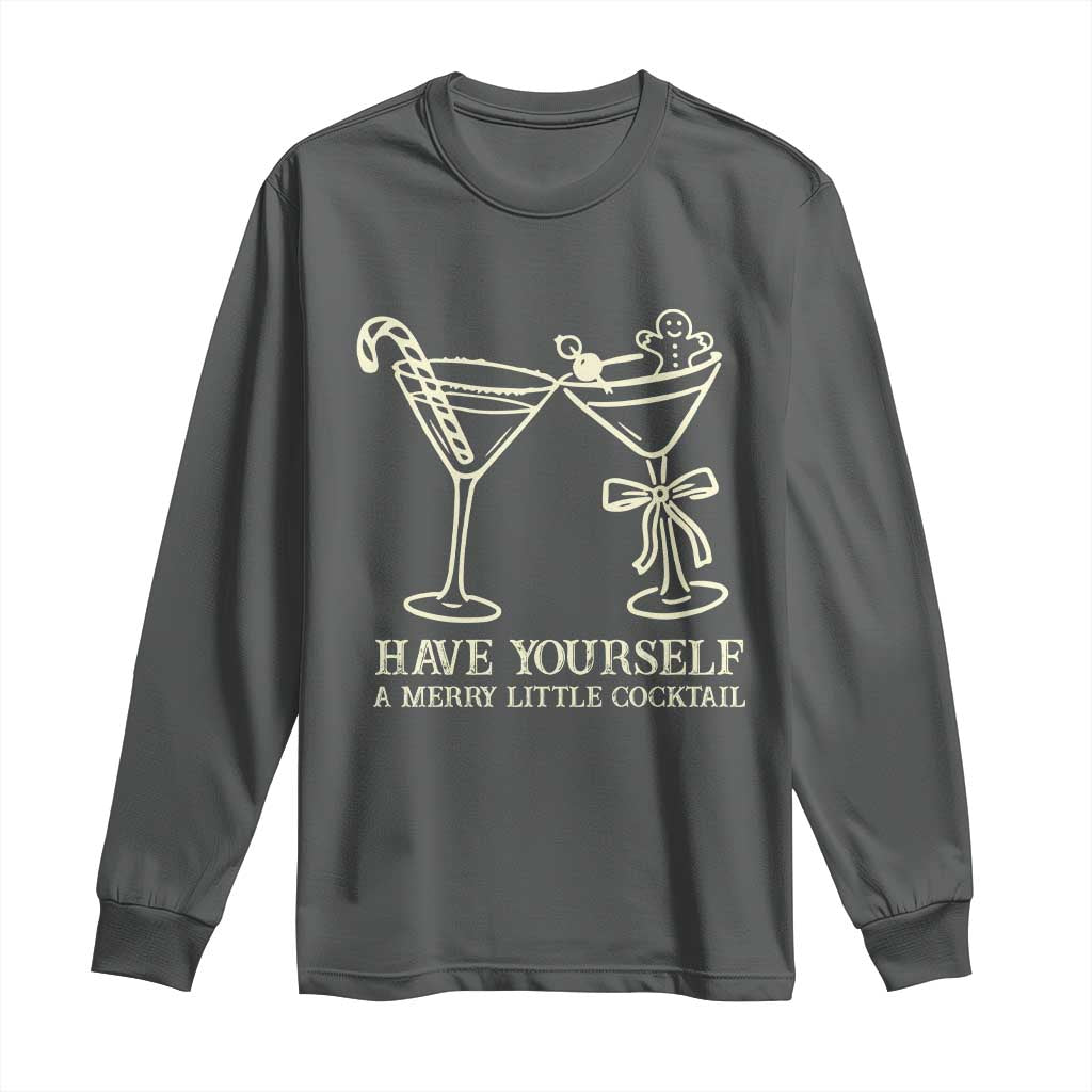 Christmas Cocktail Long Sleeve Shirt Merry Little Cocktail Espresso Martini - Wonder Print Shop