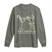 Christmas Cocktail Long Sleeve Shirt Merry Little Cocktail Espresso Martini - Wonder Print Shop