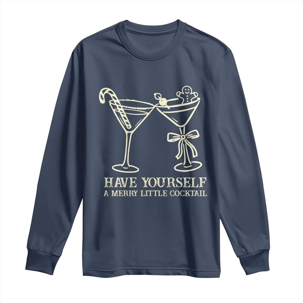 Christmas Cocktail Long Sleeve Shirt Merry Little Cocktail Espresso Martini - Wonder Print Shop