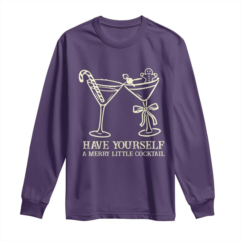 Christmas Cocktail Long Sleeve Shirt Merry Little Cocktail Espresso Martini - Wonder Print Shop