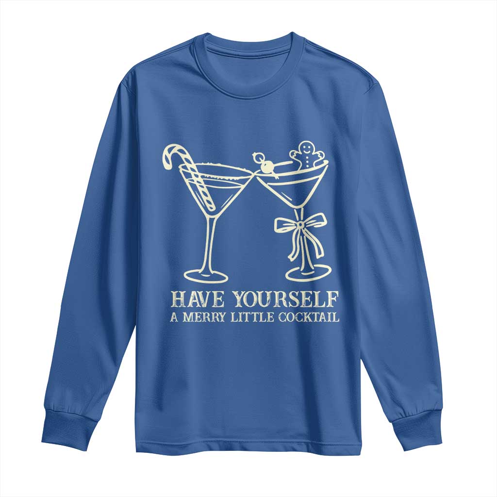 Christmas Cocktail Long Sleeve Shirt Merry Little Cocktail Espresso Martini - Wonder Print Shop