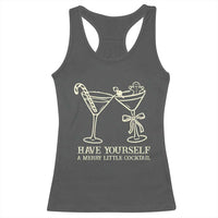 Christmas Cocktail Racerback Tank Top Merry Little Cocktail Espresso Martini - Wonder Print Shop