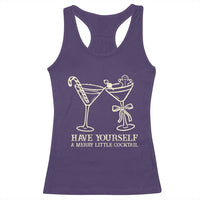 Christmas Cocktail Racerback Tank Top Merry Little Cocktail Espresso Martini - Wonder Print Shop