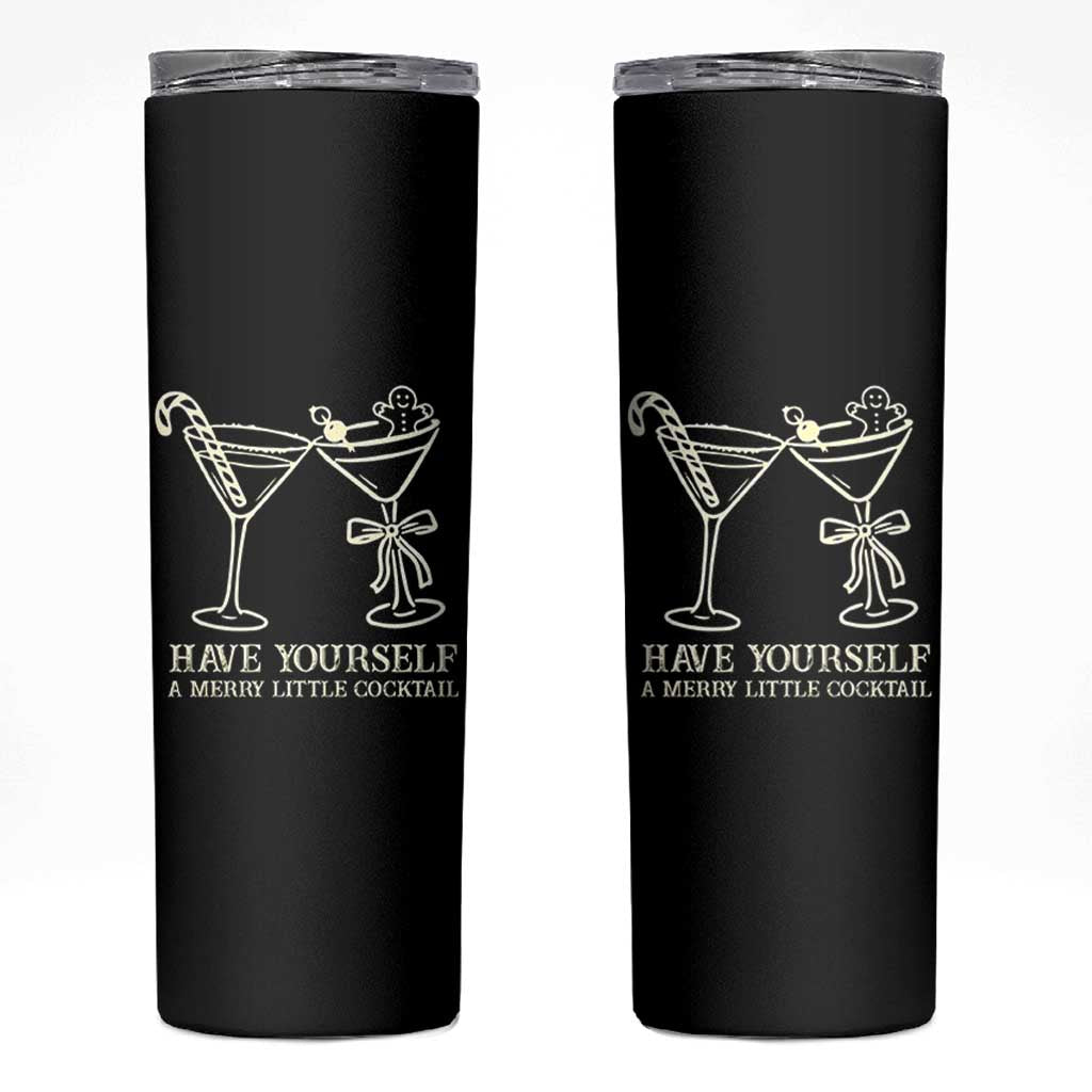 Christmas Cocktail Skinny Tumbler Merry Little Cocktail Espresso Martini - Wonder Print Shop